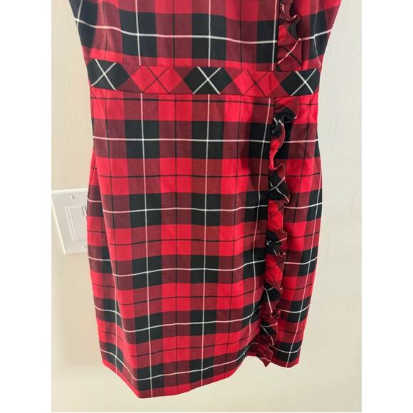NWT Brooks Brothers Tartan Plaid Dress Size4 Red Sleeveless Holiday Preppy Dress - Picture 5 of 6